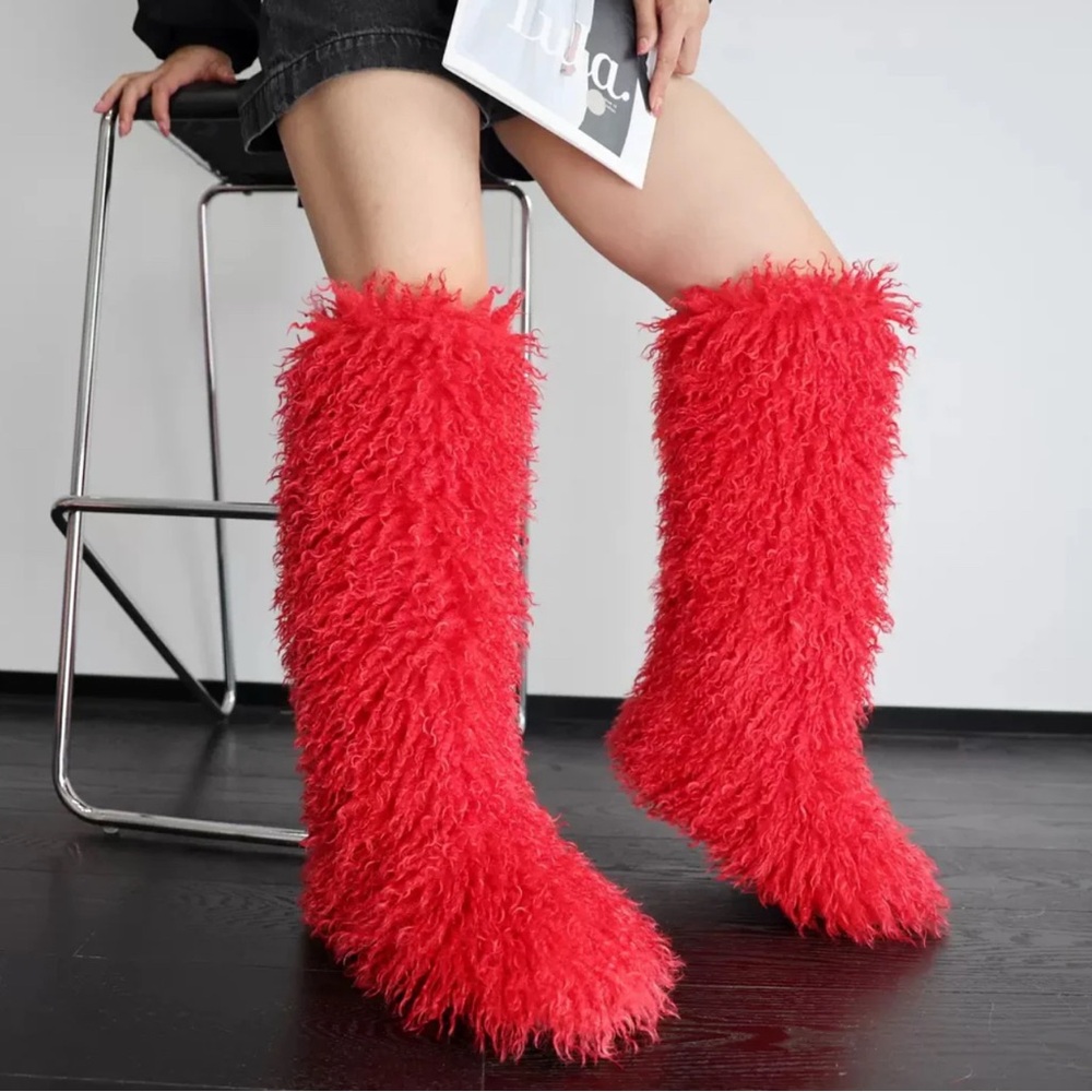 Furry Boots and purse set